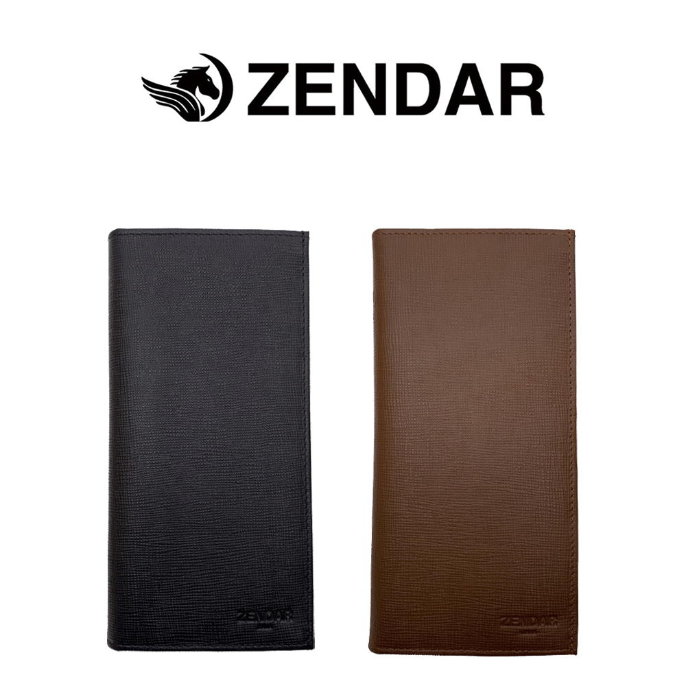ZENDAR 頂級小牛皮十字紋對開16卡長夾 全新專櫃展示品 (附禮盒包裝 品牌提袋)