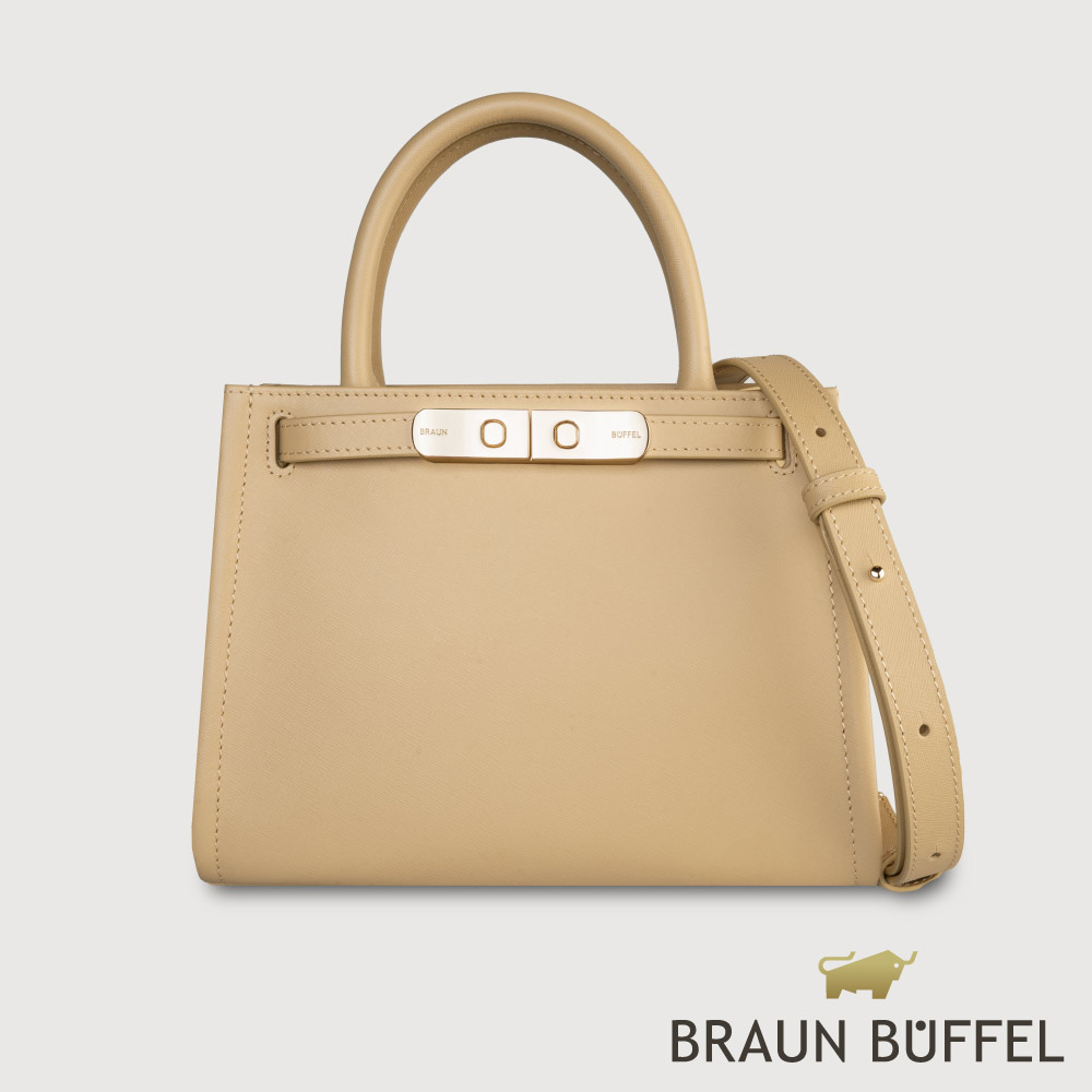 【BRAUN BUFFEL德國小金牛】臺灣總代理 尤妮爾 手提包-淺棕色/BF867-56-CR