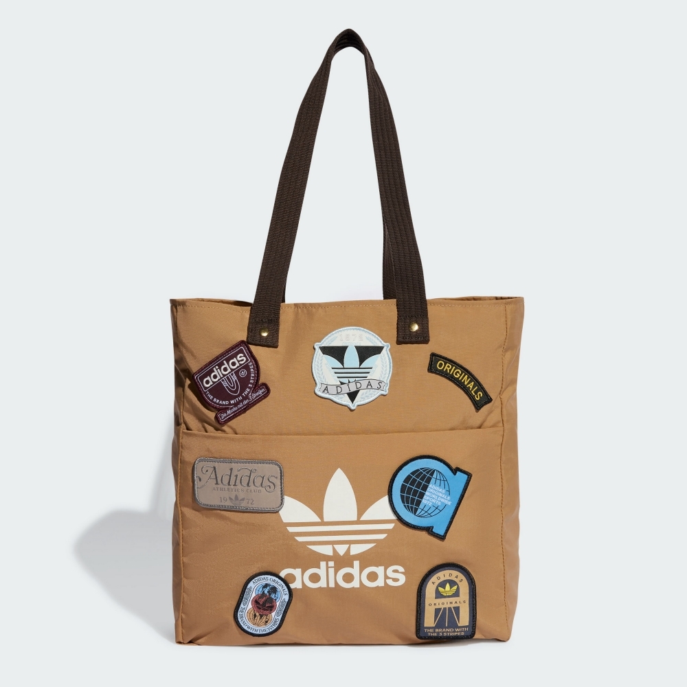 【ADIDAS】RECORD TOTE BAG 手提包 男女 咖啡色-IY1535