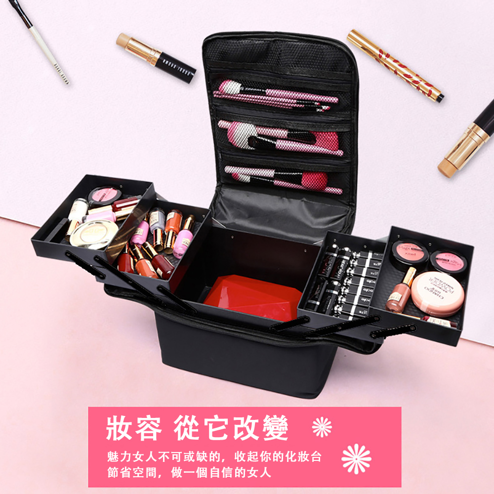 專業化妝箱包 手提 大容量 多層 美甲美發美容紋繡工具箱 化妝品 收納包 輕松收納 舒適手提 順滑拉鏈