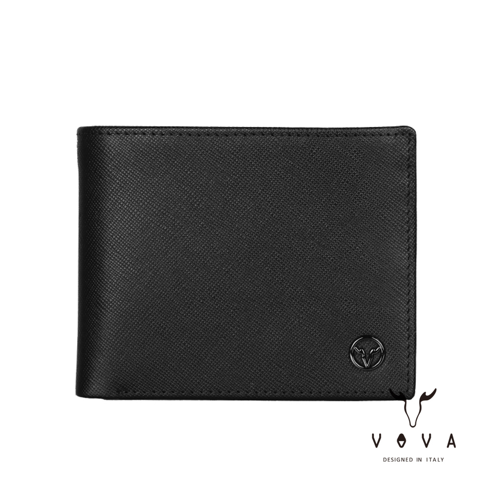 VOVA 沃汎 CASSIEN 卡西安系列4卡零錢袋皮夾 -黑色 VA134W007BK