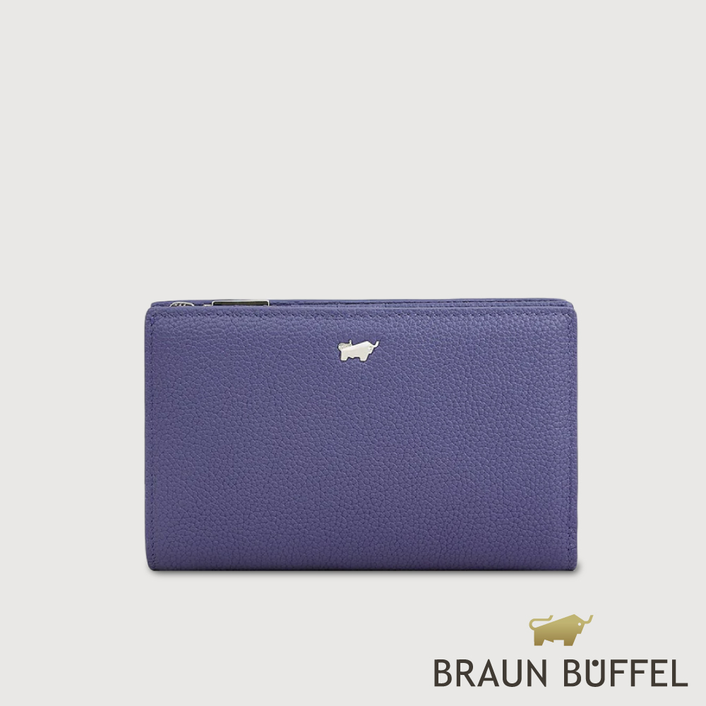 【BRAUN BUFFEL 德國小金牛】臺灣總代理 維那斯-C 11卡兩折中夾-幽夜藍/BF868-502-FD