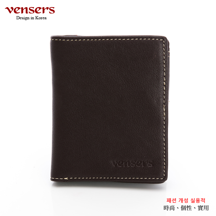 【vensers】牛皮潮流個性皮夾~(TJ002901咖啡短夾)