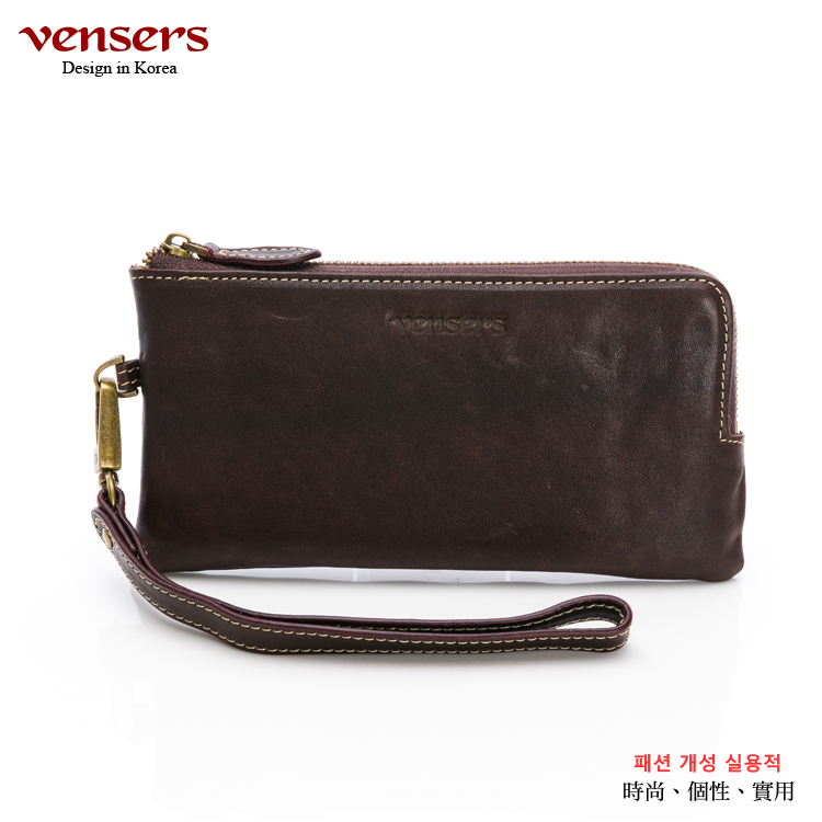【vensers】牛皮潮流個性皮夾~(TJ102501咖啡長夾)
