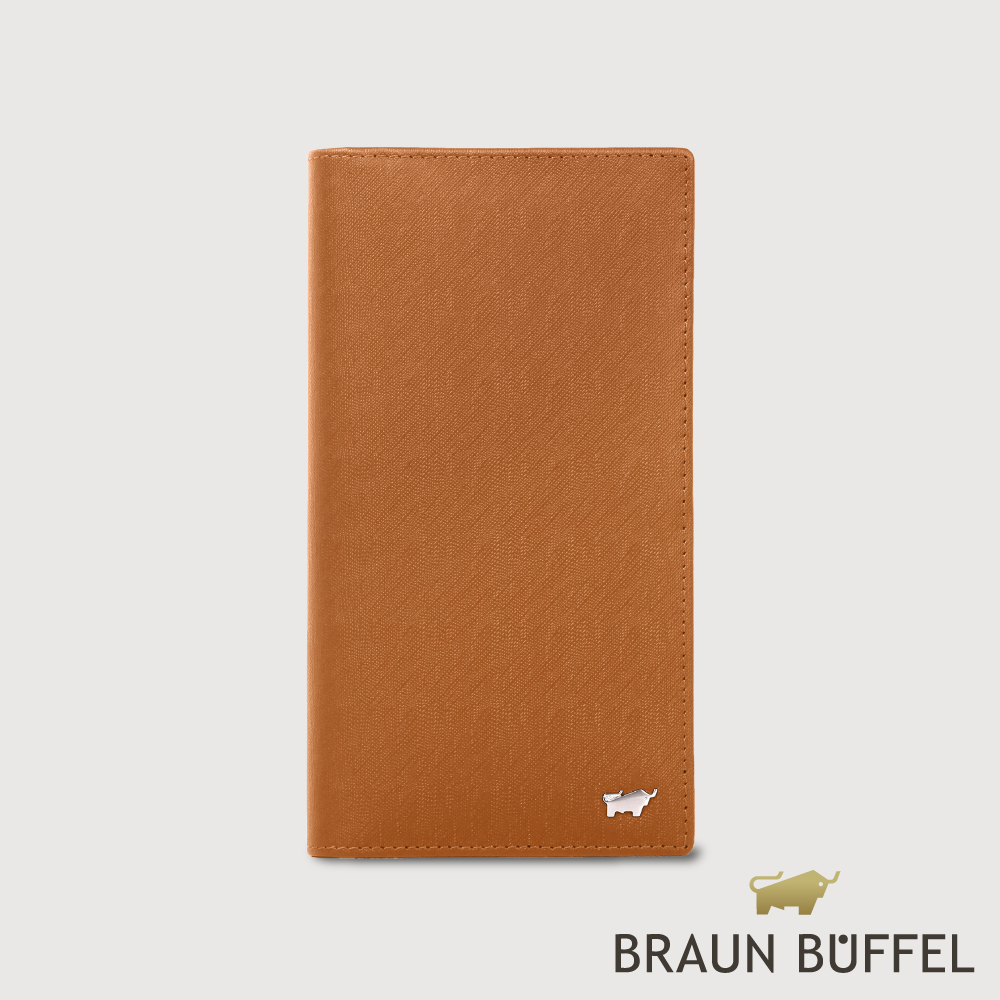 【BRAUN BUFFEL 德國小金牛】HOMME-M紳士系列17卡拉鍊零錢長夾-杏仁巧克力色/BF306-301-SAL