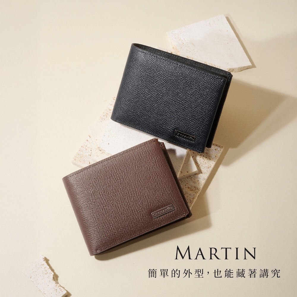 男生錢包 真皮短夾 雙鈔 壓釦零錢袋 8卡中翻子夾 Martin系列-0103-10904-Crocodile 鱷魚皮件