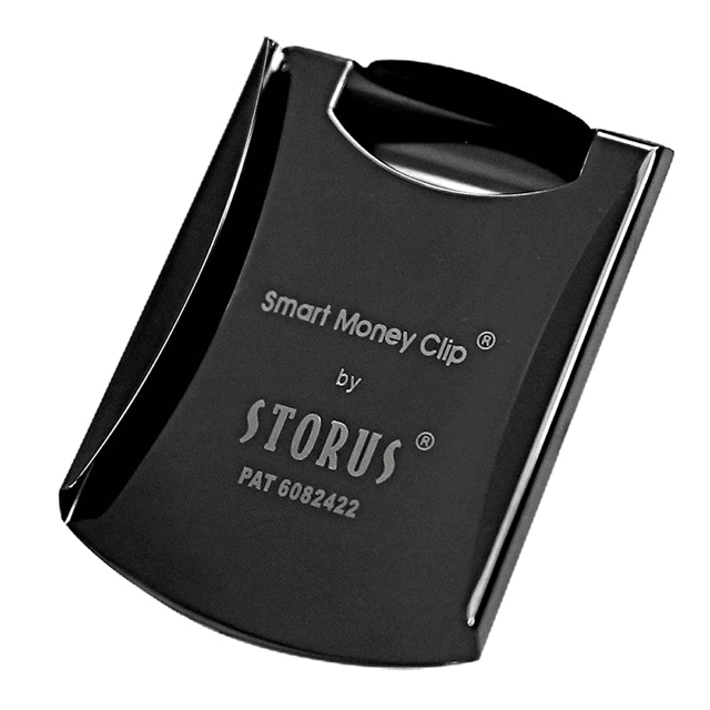 【美國STORUS】聰明錢夾 專利設計時尚鈔票夾―鏡面黑 錢夾 卡夾 名片夾 西裝配件