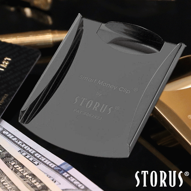 【美國STORUS】聰明錢夾 專利設計時尚鈔票夾―霧面黑 錢夾 卡夾 名片夾 西裝配件