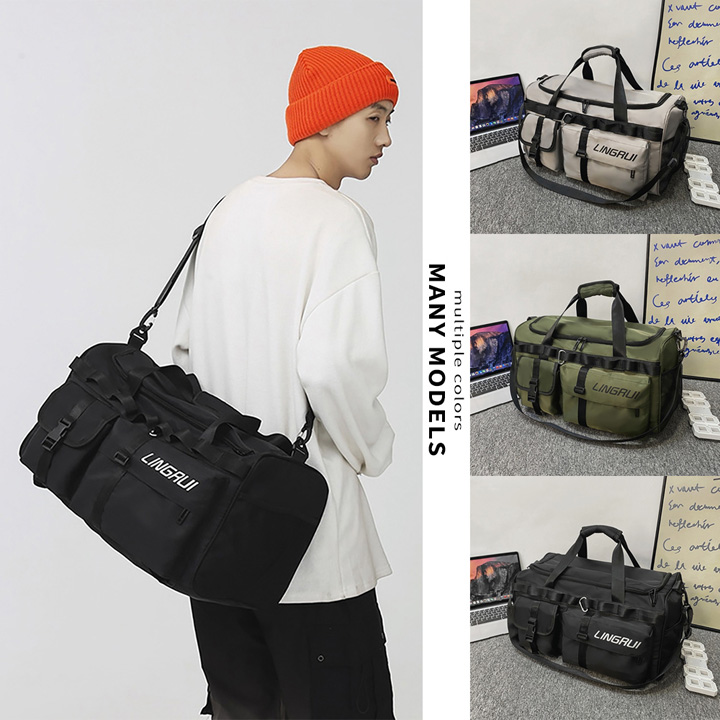 【Amoscova】多用途大容量旅行包 健身包 男包 背包行李袋--灰色(2645)