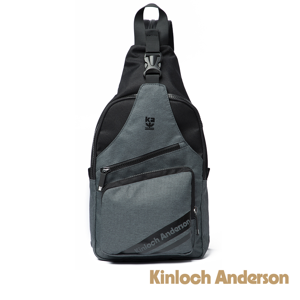 【Kinloch Anderson】Even造型口袋拉鍊肩背包-黑色