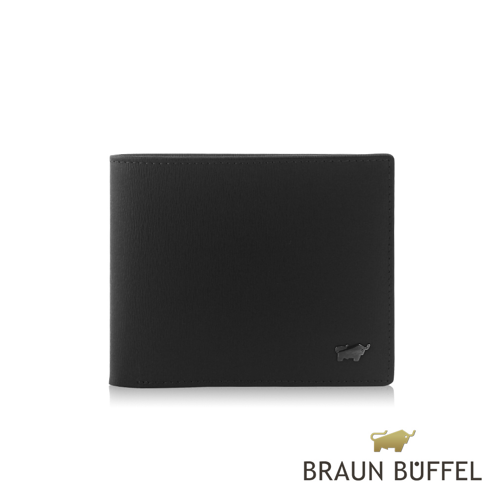 【BRAUN BUFFEL 德國小金牛】臺灣總代理 默瑟-II 5卡透明窗皮夾-黑色/BF384-316-BK