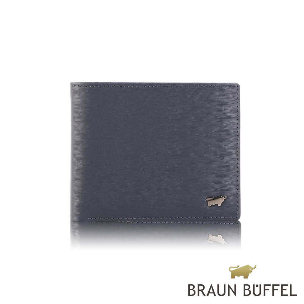 【BRAUN BUFFEL 德國小金牛】台灣總代理 波索 5卡透明窗皮夾-藍色/BF386-316-NY