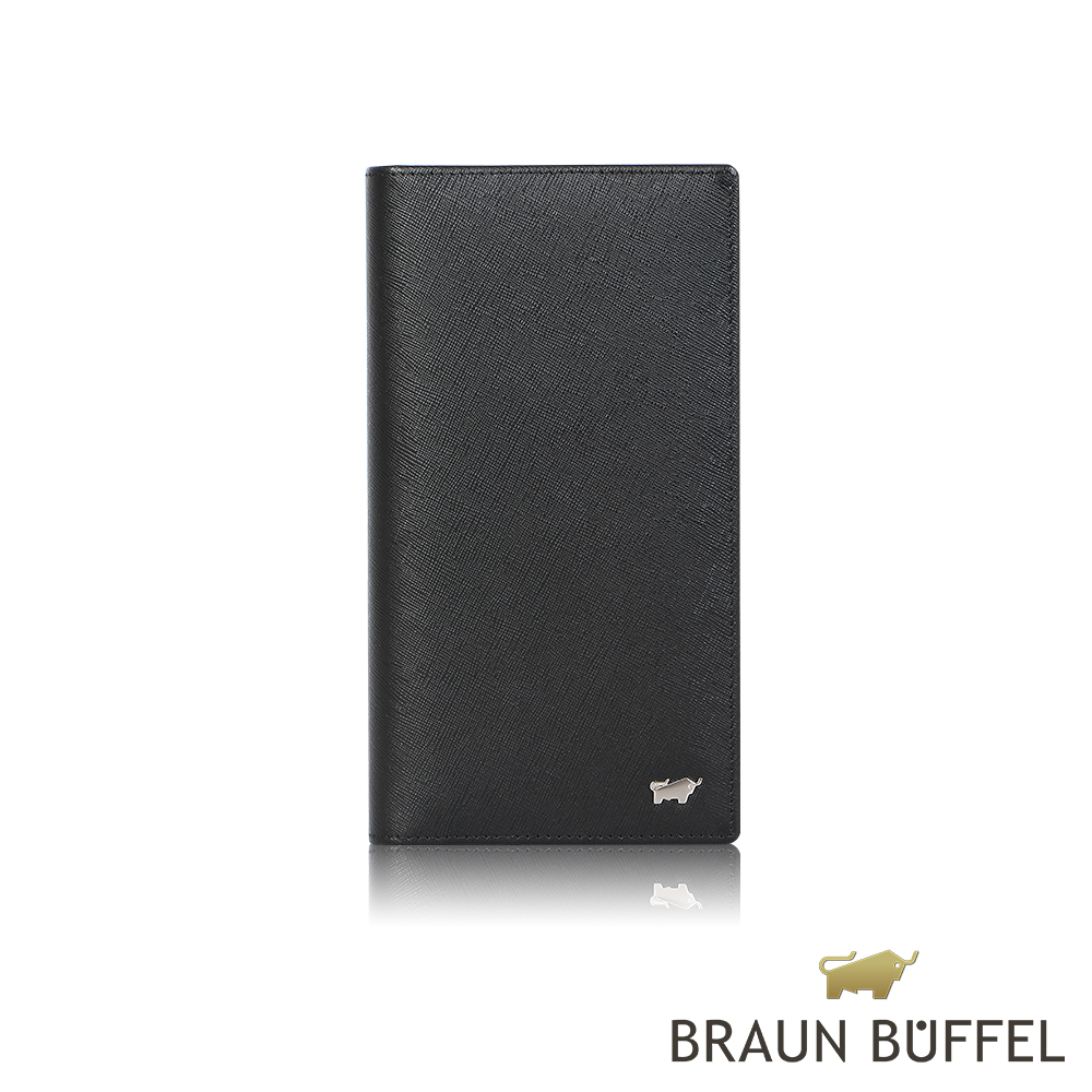 【BRAUN BUFFEL 德國小金牛】臺灣總代理 亞當 17卡長夾-黑色/BF504-631-BK