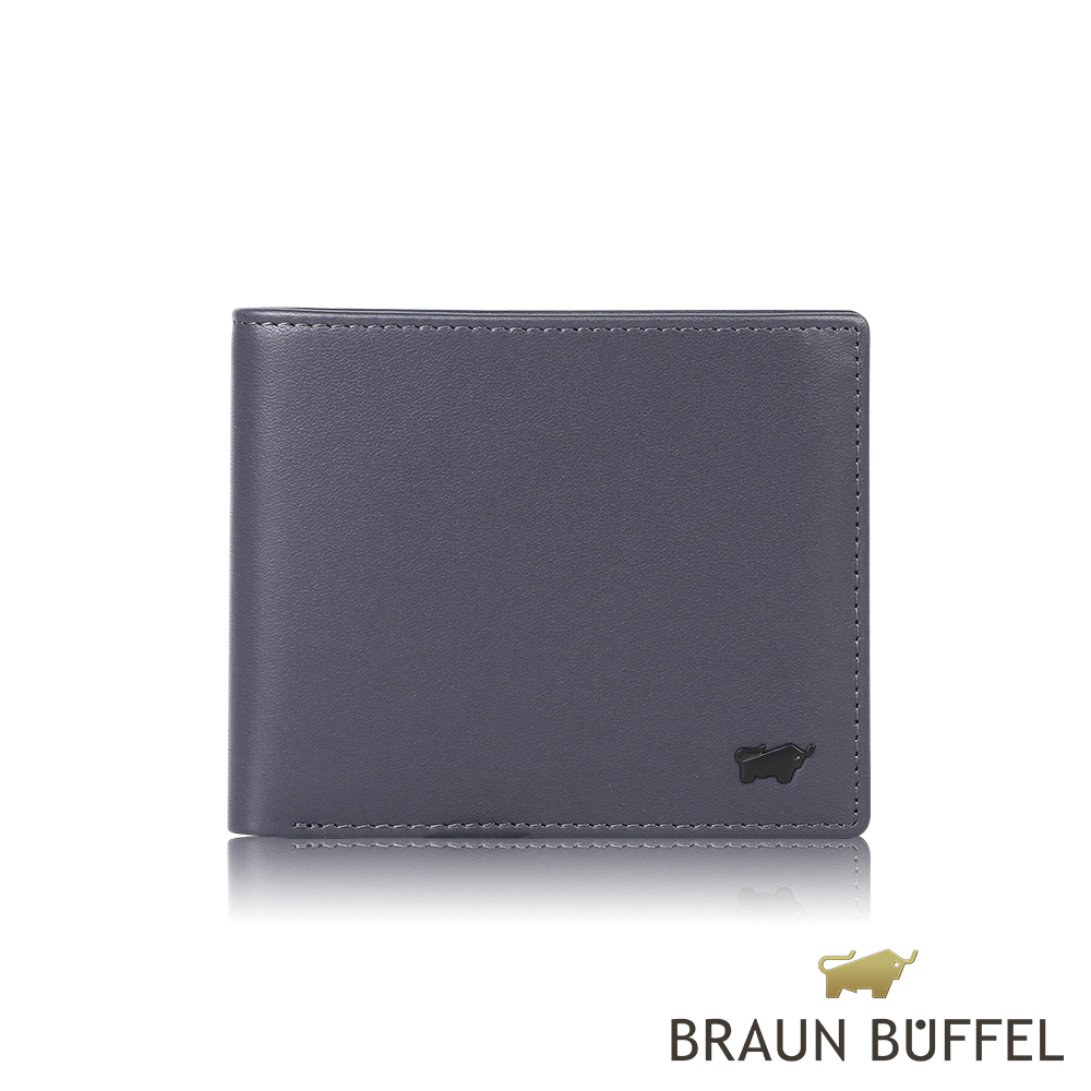 【BRAUN BUFFEL 德國小金牛】臺灣總代理 路西奧 12卡中間翻透明窗短夾-深藍色/BF399-317-DB