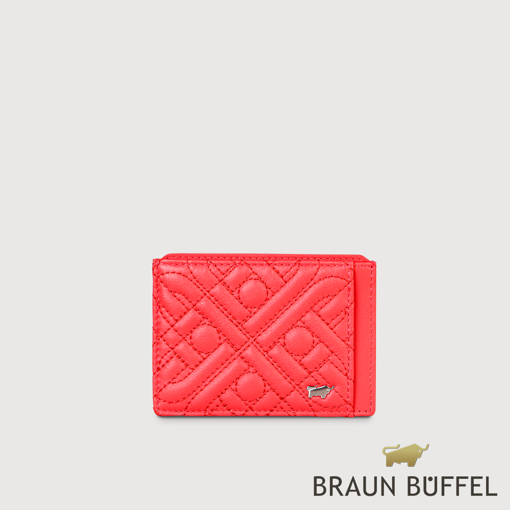 【BRAUN BUFFEL 德國小金牛】臺灣總代理 洛克 3卡卡夾-光輝紅/BF527-151-RR