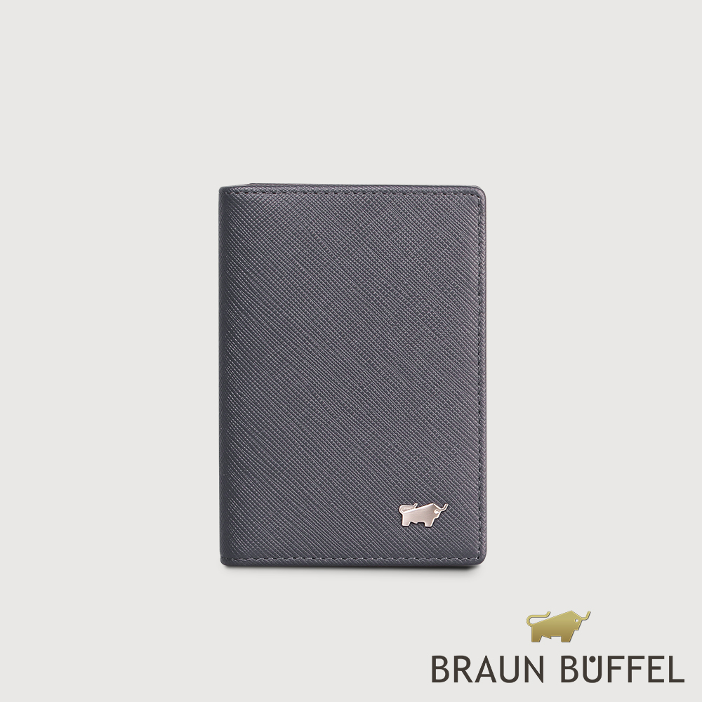 【BRAUN BUFFEL 德國小金牛】臺灣總代理 尚恩-A 厚型名片夾-藍色/BF354-402-NY
