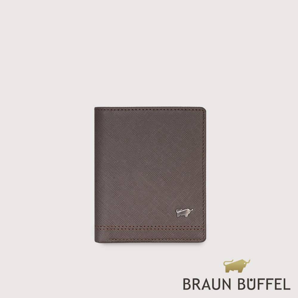 【BRAUN BUFFEL 德國小金牛】臺灣總代理 巴雷特 6卡名片夾-咖啡色/BF546-306-GCO