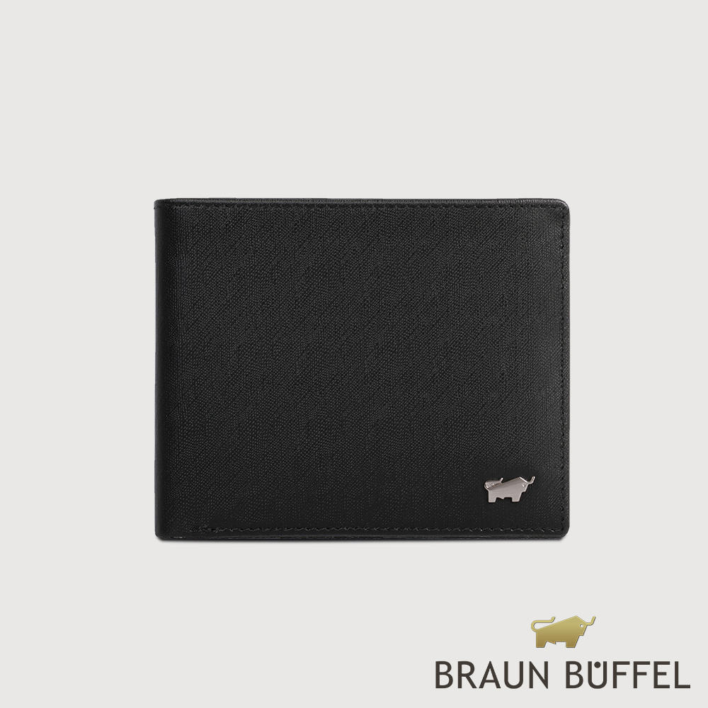 【BRAUN BUFFEL】德國小金牛 HOMME-M紳士系列8卡皮夾（黯黑）