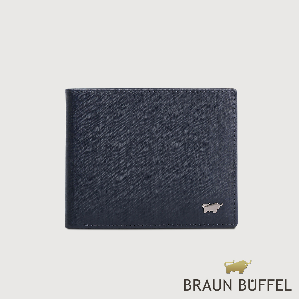 【BRAUN BUFFEL】德國小金牛 HOMME-M紳士系列8卡皮夾（藍色）
