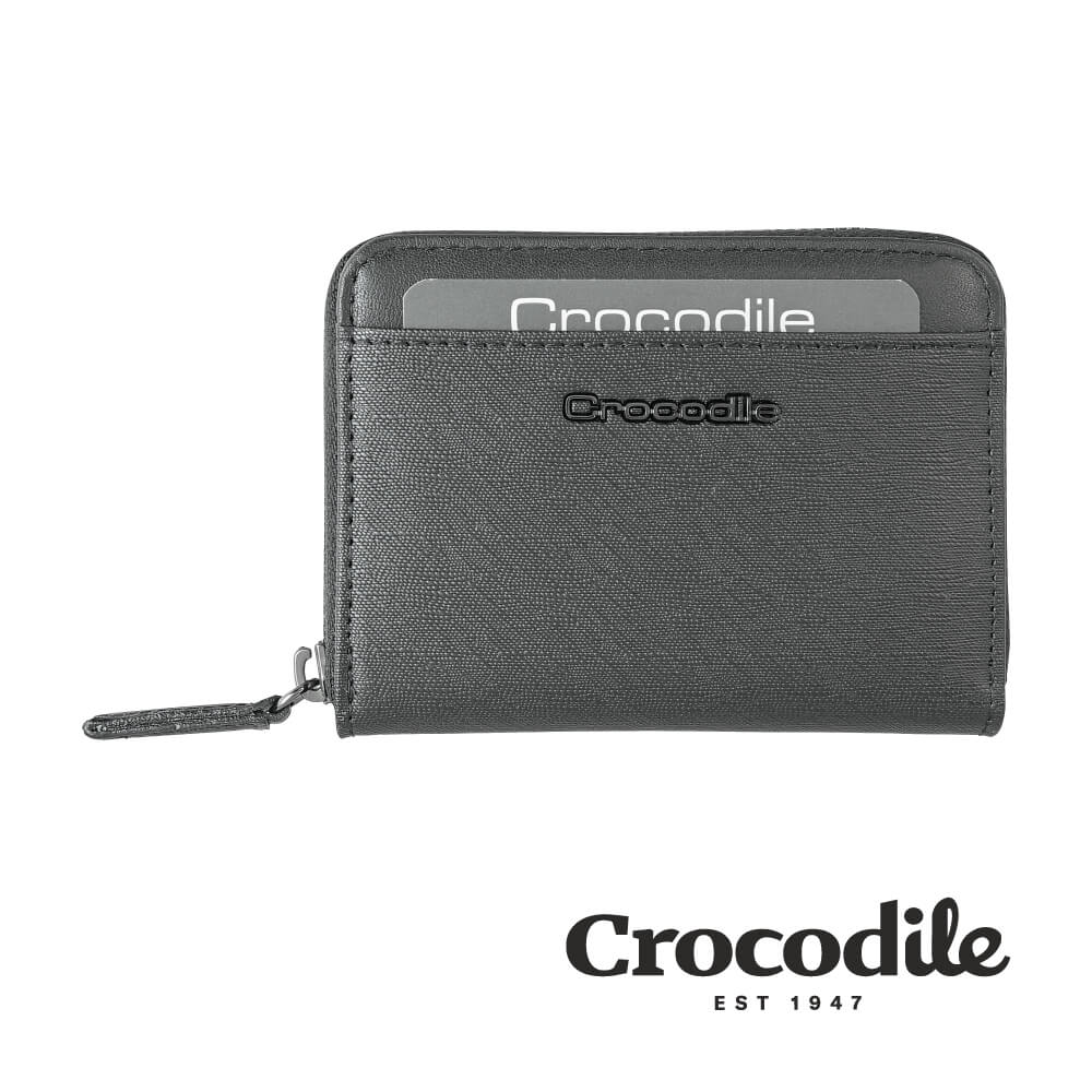 Crocodile 鱷魚皮件 真皮皮夾 維也納Wien系列 輕巧零錢包-0103-10405-黑色