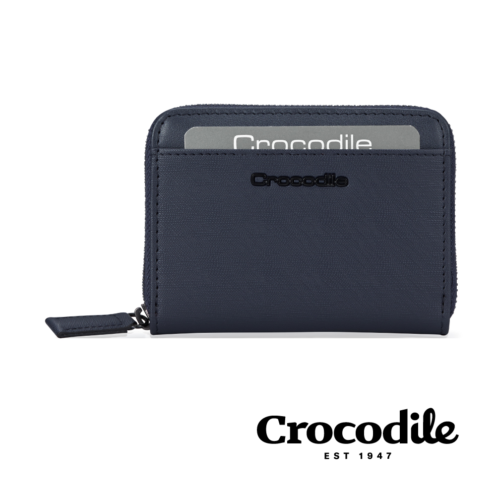 Crocodile 鱷魚皮件 真皮皮夾 維也納Wien系列 輕巧零錢包-0103-10405-黑藍兩色