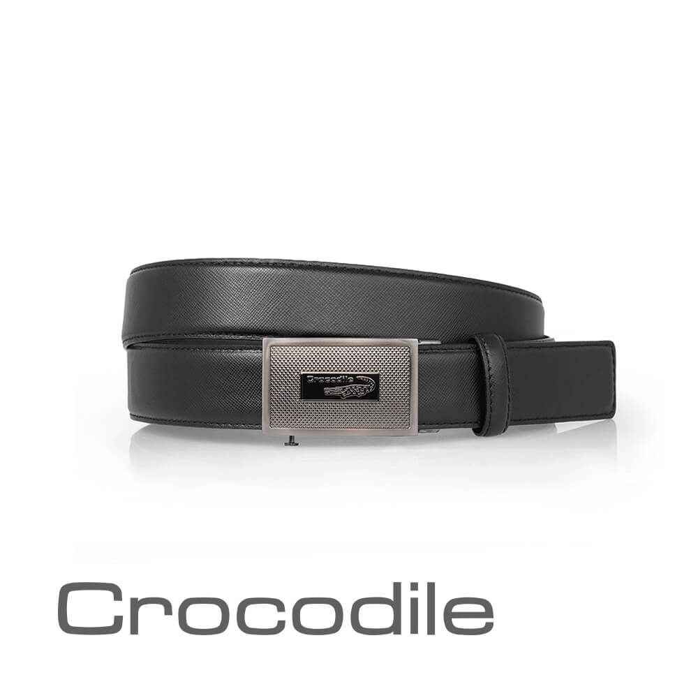 Crocodile 鱷魚皮件 真皮皮帶 紳士自動穿扣皮帶 0101-25007-01