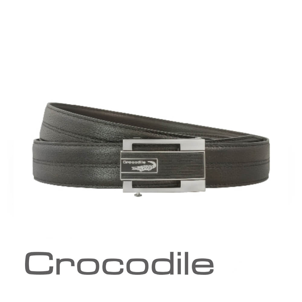 Crocodile 鱷魚皮件 真皮皮帶 紳士自動穿扣皮帶 0101-25008-01