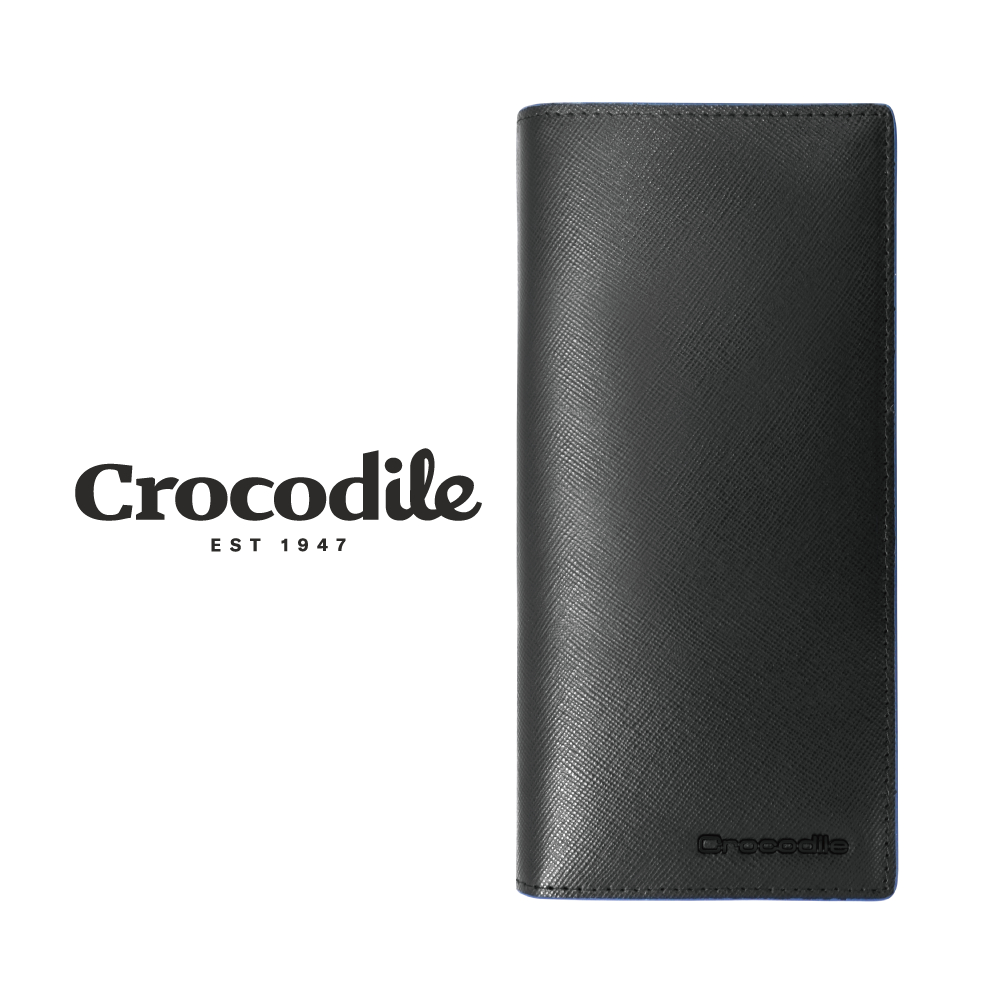 長夾 男生皮夾 錢包 拉鍊17卡 Titan2系列-0103-10501-黑色-Crocodile 鱷魚皮件