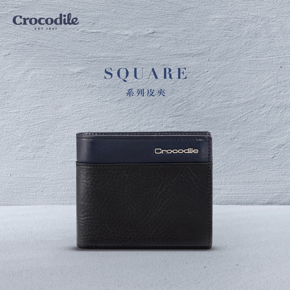 真皮短夾 男生皮夾 錢包 12卡拉鍊中翻 植鞣革 Square2.0系列-0103-11601-夜幕藍黑-新品上市