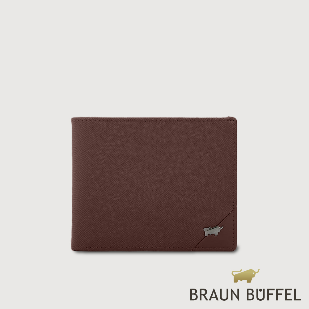 【BRAUN BUFFEL 德國小金牛】臺灣總代理 加利恩-A 8卡中翻零錢袋短夾-培土棕/BF561-318-POS