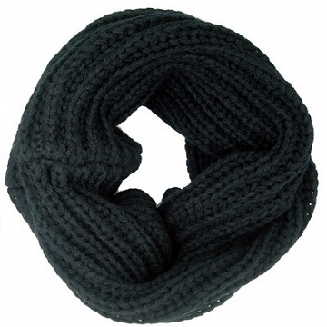 Charme 韓版新款 保暖高領設計素色小圍脖(黑色)