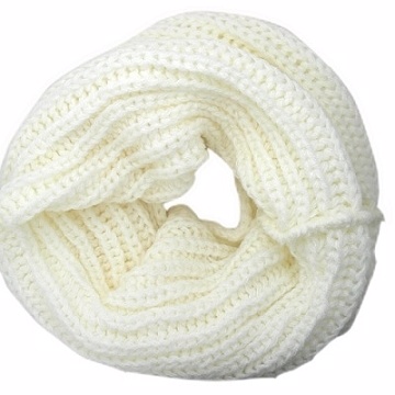 Charme 韓版新款 保暖高領設計素色小圍脖(白色)