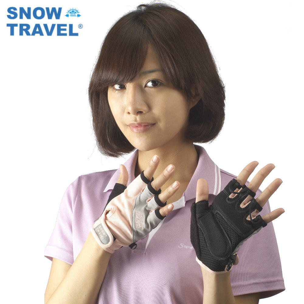 【SNOW TRAVEL】德國進口COLDTACK優質單車半指防震止滑手套(臺灣製造)AH-13(任選1件)