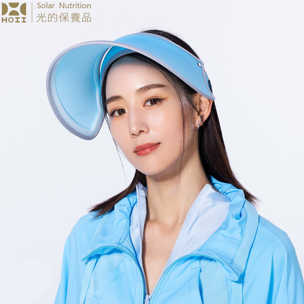 【后益 HOII】UPF50+抗UV防曬涼感先進光學機能布-伸縮豔陽帽 ★藍光