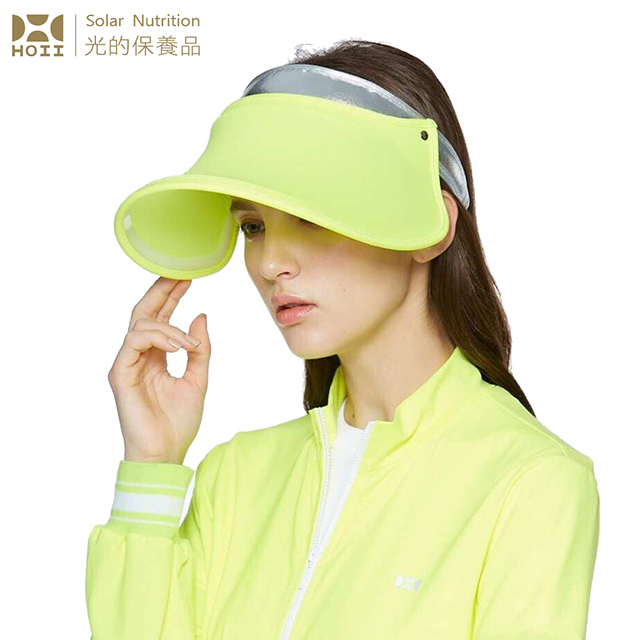 【后益 HOII】UPF50+抗UV防曬涼感先進光學機能布-亮面伸縮豔陽帽 ★黃光