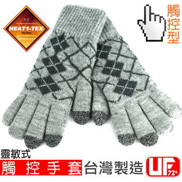 [UF72HEAT1-TEX防風內長毛保暖觸控手套(靈敏型)UF6950男/灰(雪地/旅遊/冬季活動)UF72系列銷售第一
