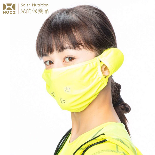 【后益 HOII】友愛水鑽口罩★黃光-UPF50+抗UV防曬涼感先進光學機能布