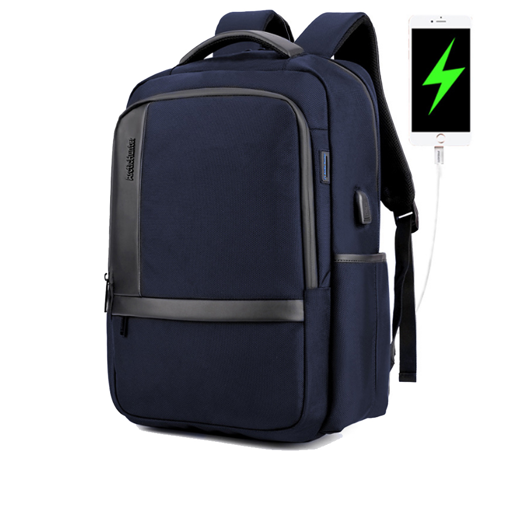 PUSH! 商務旅遊箱包用品防水抗震雙肩背包電腦包商務包3C包旅遊包學生包男背包U51-2藍色