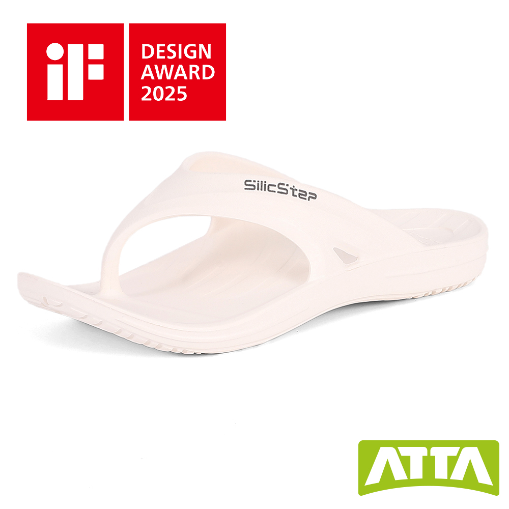 ATTA SilicStep 矽晶減塑環保足弓夾腳拖鞋-白