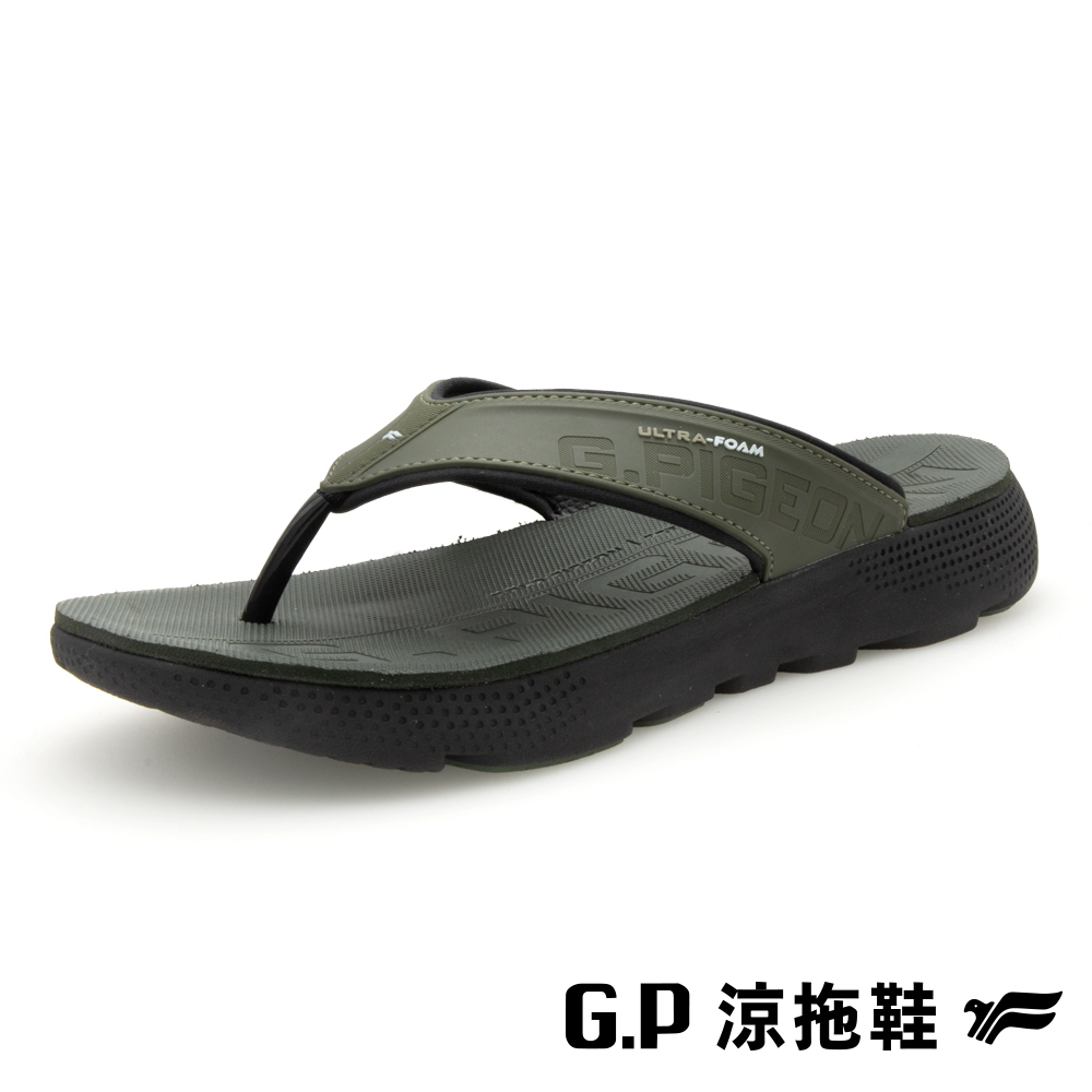 【G.P】男款輕羽量漂浮夾腳拖鞋 G5666M-60 軍綠色 (SIZE:40-44 共三色)