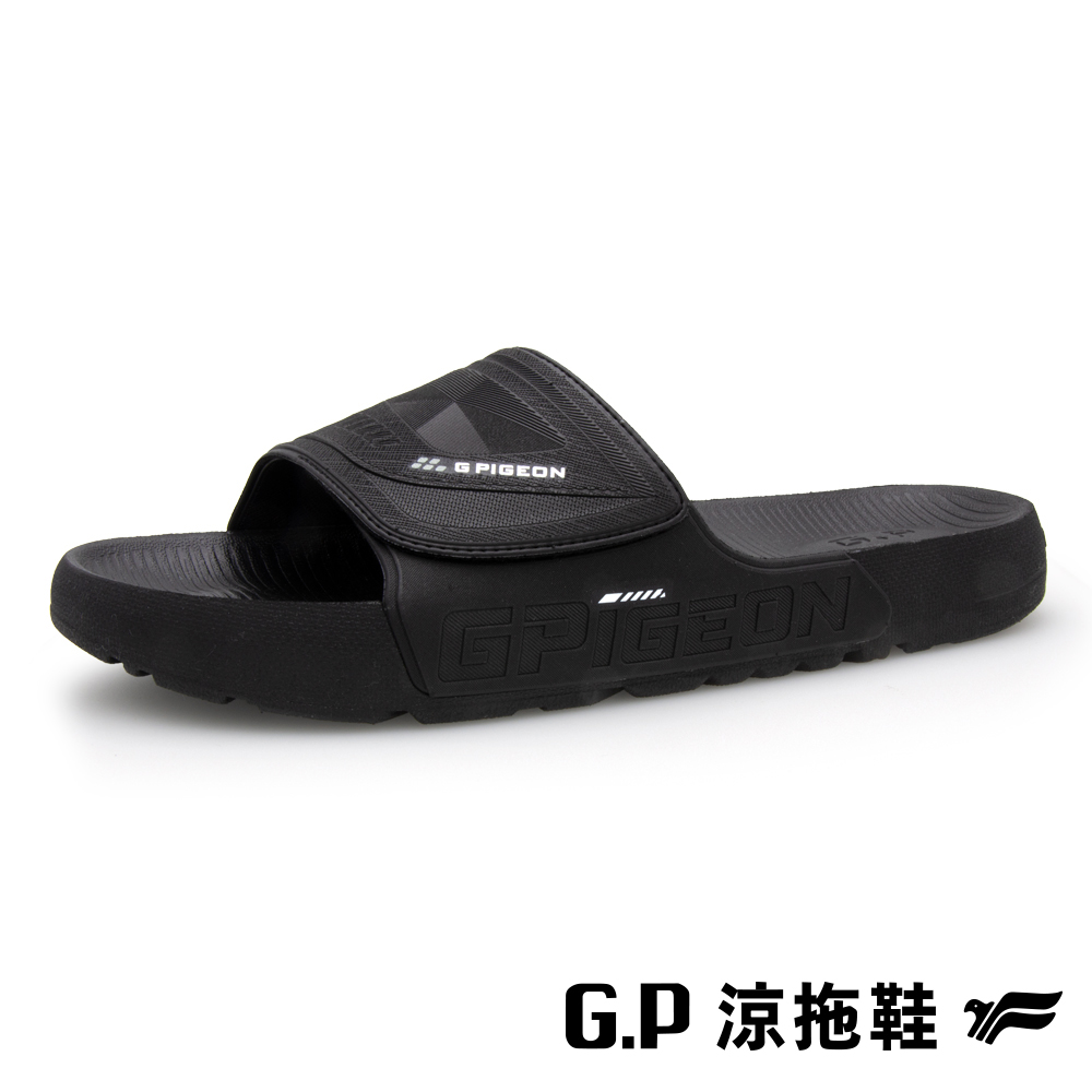 【G.P】男款防水親膚運動可調整式拖鞋 G5689M-10 黑色 (SIZE:M-XXL 共三色)
