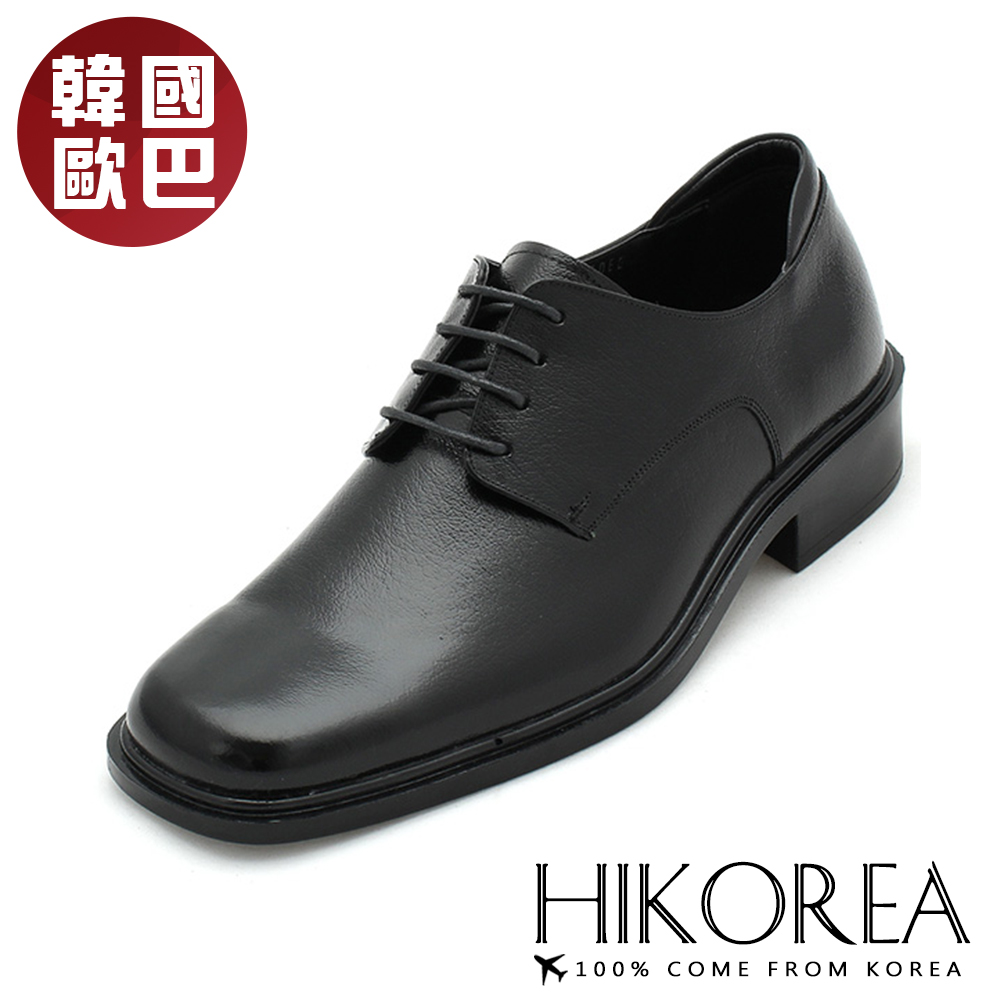 【HIKOREA韓國增高鞋】正韓製/版型正常。韓國空運手作素雅無印男士皮鞋商務皮鞋(8-9074/現貨+預購)