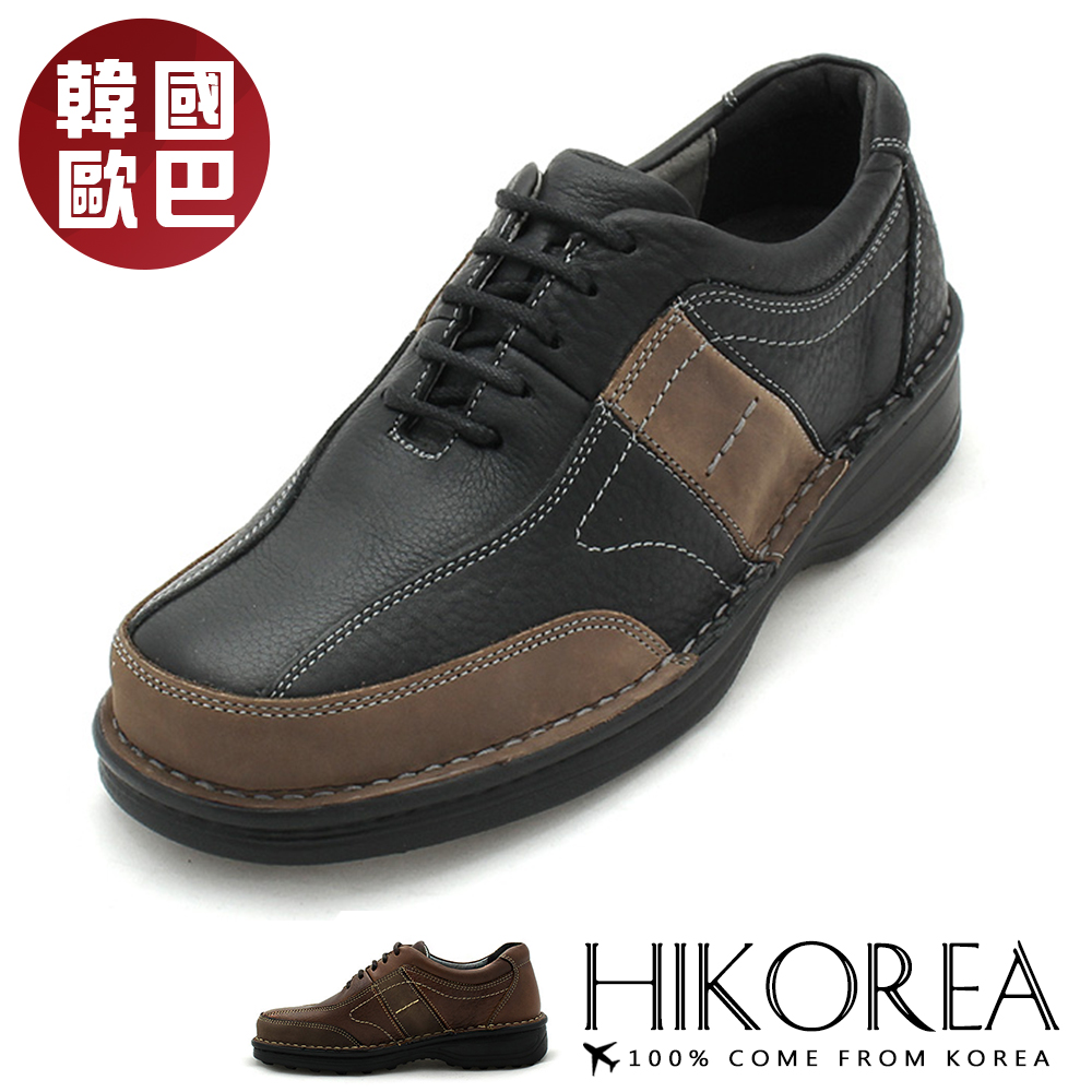 【HIKOREA韓國增高鞋】正韓製/版型正常。韓國空運手作皮革車線休閒皮鞋(8-9059/共二色/現貨+預購)