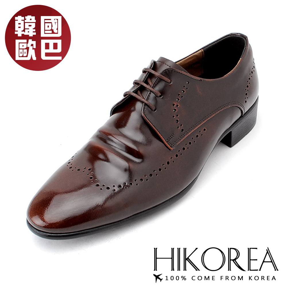【HIKOREA韓國增高鞋】正韓製/版型正常。韓國空運手作時尚雅士商務紳士皮鞋(8-9083/共二色/現貨+預購)
