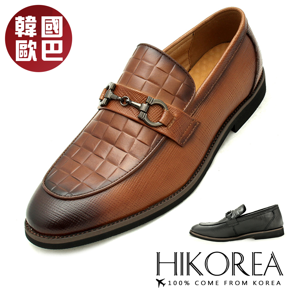 【HIKOREA】韓國空運/正韓製。男士休閒皮鞋時尚皮鞋增高3CM(73-506/黑咖二色/現貨+預購)