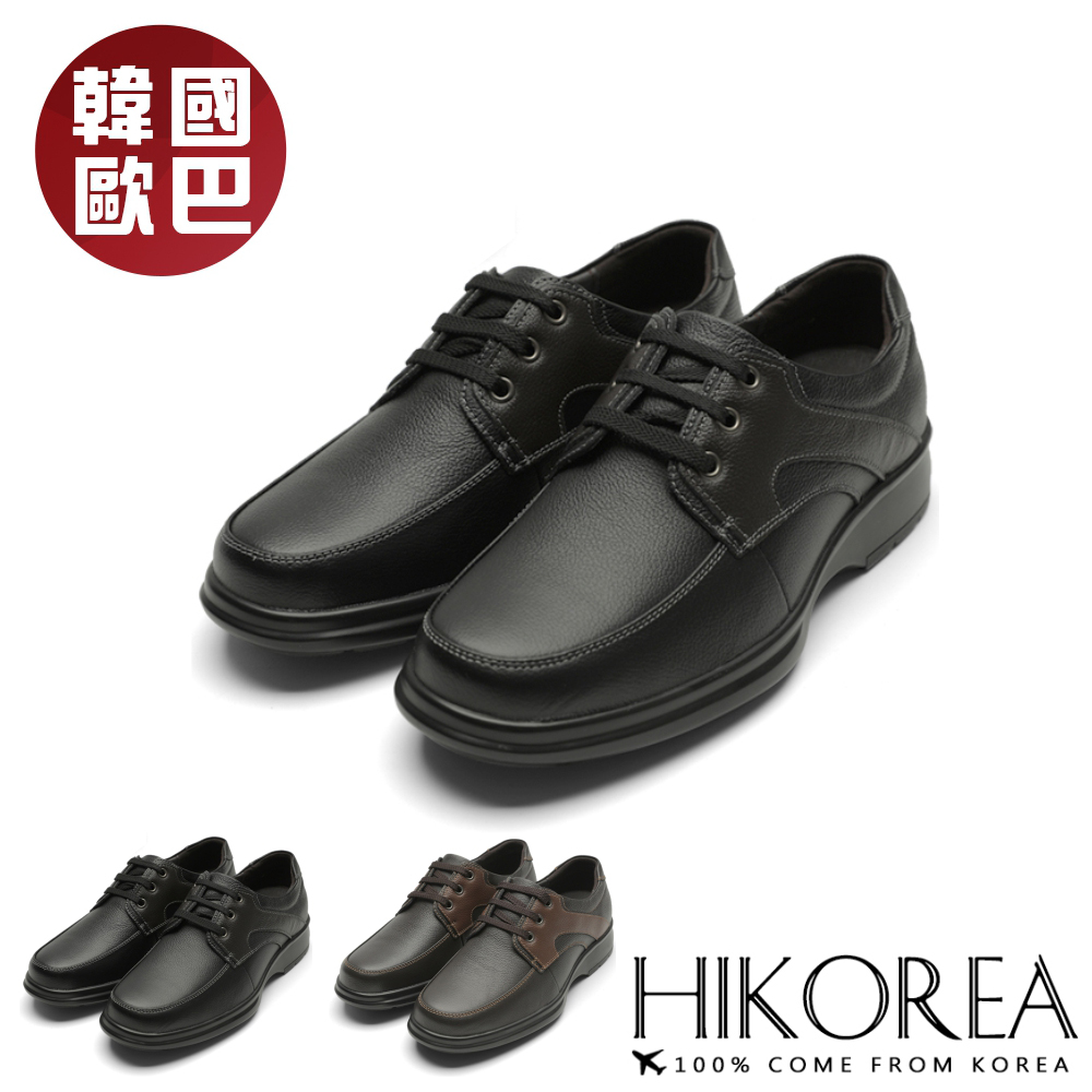 【HIKOREA】韓國空運/韓國設計。男士二用牛皮休閒鞋皮鞋紳士鞋上班鞋(73-520黑/咖共2色/現貨+預購)