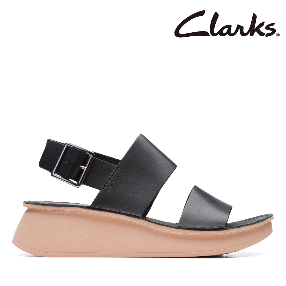 【Clarks】女款Velhill Strap 兩片式柔軟寬帶皮革輕量涼鞋 CLF70822S