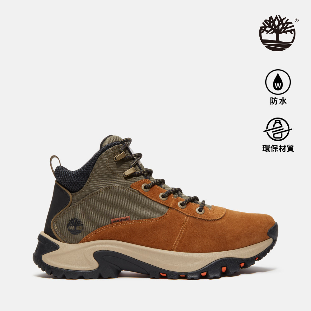 Timberland 男款棕色防水中筒健行鞋|A6DNEES4