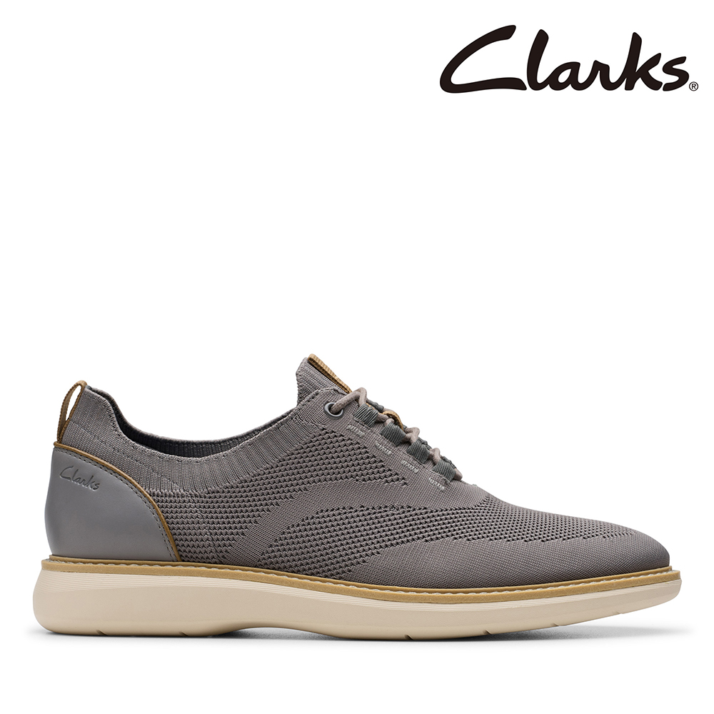 【Clarks】男款Brantin Knit 寬楦美感異材質輕量休閒鞋CLM81964C