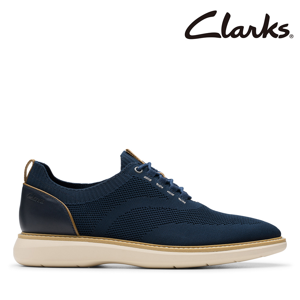【Clarks】男款Brantin Knit 寬楦美感異材質輕量休閒鞋CLM81965C